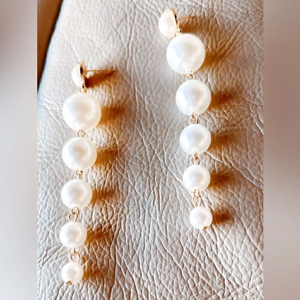 bohemian pearl drop earrings A303